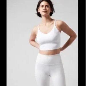 Athleta Elation v-neck crop d-dd white small